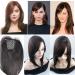 Free Part One Piece Clip in Topper 35cm Super Soft Silk Base Head Forehead Wiglet With Bangs Straight Snythetic Replacement Light Brown