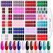 JERCLITY 24 Sheets Glitter Solid Color Nail Polish Strips Full Nail Stickers Self-Adhesive Press On Nail Stickers Full Nail Wraps for Women Nail Art Decal Strips with Nail File
