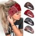 Vemalo Wide Headbands for Women Boho Bandeau Head Bands Workout Head Wraps Stretch No Slip Hair Wraps Pack of 4 (Stylish)