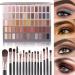 UCANBE 60 Colors Naked Eyeshadow Palette + 15Pcs Makeup Brush Set, All in One Nude Neutral Smokey Makeup Pallet with Brushes Tools, Pigmented Warm Matte Shimmer Powder Eye Shadows Cosmetic Halloween Beauty Kit Naked Set