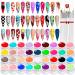 Saviland Gel Paint Kit - 36 Colors Rainbow Candy Gel Nail Polish Set Pink Nude White Blue Black Soak Off UV/LED Gel Polish Nail Kit with 15pcs Nail Brush for Nail Art Design
