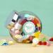 Great Joy Colorful Candy Mix in Pretty Slanted Neck Glass | International Shipping Available - Buy Online on GoSupps.com