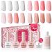 AZUREBEAUTY Vegan Nail Polish Set 4Colors Nude Pink Jelly Transparent Clear Milk White Quick Dry Natural Nail Lacquer Strengthening Treatment Kit with Top Coat & Nail Polish Remover DIY Salon at Home Apricot Nude Pink