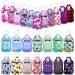 Hand Sanitizer Holders, Caffox 50pcs Empty Travel Size Bottle Keychain Holders Set with 25pcs Reusable Bottles Clear Travel Bottles and 25pcs Keychain Holders for Backpack and Purse