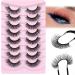 JIMIRE Faux Mink Fairy Lashes 3D Fluffy Peri Style Full Volume False Eyelashes Cat Eye 5D Multilayer Spiky Butterfly 15MM D Curly Fluffy Strip Fake Lashes 8 Pairs Pack - Buy Online on GoSupps.com