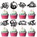 Rsstarxi 24 Pack Christmas Jesus Cupcake Toppers Glitter Holy Night Blessed Hope Believe Jesus Birthday Cupcake Picks for Nativity Scene Religion Christmas Party Cake Decorations Black Design 3 Black