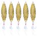 FREGITO 5pcs Fishing Lures Fishing Spoons, Trout Lures Bass Lures Hard Metal Spinner Baits for Salmon Bass Trout gold