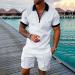QWENTMTNTY Men's 2 Piece Summer Polo Shirt and Shorts Set - Muscle Slim Fit Tracksuit - White XX-Large - Buy Online on GoSupps.com
