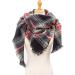 Ladies Black Cotton Triangular Scarf with Buttons | Large Cape Style Fashion Accessory - Buy Online on GoSupps.com