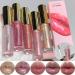 5 Colors Shimmery Glitter Lip Gloss Liquid Lipstick Set Plumping Hydrating Lip Glow Oil High Shine Sparkling Color Lipstick Makeup