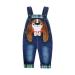 KIDSCOOL SPACE Baby Denim Overalls 3D Cute Cartoon Knitted Jean Dungarees 6-12 Months Blue-5049