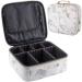 Frasheng cosmetic bag make-up bag portable travel make-up bag waterproof make-up bag travel cosmetic case with removable adjustable dividing walls for cosmetics make-up brush PU marble leather