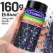 LEOBRO Black Glitter Holographic Chunky Glitter 160G/5.64OZ Glitter Craft Glitter for Resin Metallic Iridescent Chunky Fine Glitter Sequin Flake Bulk Nail Glitter for Makeup Body Epoxy Tumblers - Buy Online on GoSupps.com