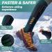 Puliou Merino Wool Ski Socks - Breathable Fast Drying Cold Weather Socks for Men Women & Teens | Size 35-51 (2 Pairs) - Green - Buy Online on GoSupps.com