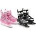 Xino Sports Deluxe Adjustable Ice Skates - Black/Pink, Faux Fur Padding, Reinforced Ankle Support - Pink Small Junior 13-3 - Buy Online on GoSupps.com