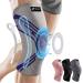 ENEX Knee Support Braces for Women Men - Compression Sleeves with Side Stabilizers & Patella Gel Pad for Meniscus Tears Arthritis Joint Pain Relief ACL Running Squats Sports Single Navy-L L Navy-Grey