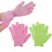 WLLHYF 4PCS Exfoliating Gloves Body Scrubber Shower Scrubbing Glove Exfoliating Dual Texture Bath Gloves for Shower Spa Massage Dead Skin Remover Exfoliator Mitts Bathing Accessories Grass Green Pink