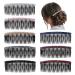 Cinaci 8 Pack 24 Teeth Sparkly Glitter Plastic Hair Side Combs Slide Bun Holder with Crystal Rhinestone Headpieces Clips Grips Barrettes Accessories for Women Girls