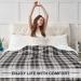Plaid Sherpa Throw Blanket 60 x 80 - Reversible Fluffy Fleece Blanket for Couch, Bed, Sofa - Cozy & Soft Blanket for Adults - Grey - Buy Online on GoSupps.com