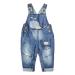KIDSCOOL SPACE Baby&Little Girls Flower Embroidered Washed Cotton Denim Overalls 12-18 Months Blue-2182