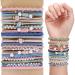 Yolev 20Pcs Boho Hair Ties Bracelet  Elastic Ponytail Cute Bracelet Hair Holders No Damage Hair Elastics Hair Ties for Women/Girls