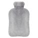 Opamoo hot water bottle with cover 2l heat bottle large with fluffy soft reference for adults & children's stomach back and neck pain relief - gray