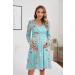 OUGES Womens V-Neck Maternity Nursing Dress with Pockets - Long Sleeve Floral D - Buy Online on GoSupps.com