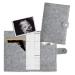KWMobile cover for mother -child pass made of felt - cover for Austrian mother pass - protective cover with extra subjects - light gray felt light gray