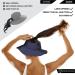 BOONIEVISOR Topless Sun Hat Wide Brim UPF 50 Outdoor Hat Navy - Perfect for Ponytail, Curly Hair, Messy Bun, and Dreadlocks - Buy Online on GoSupps.com