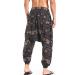 AITFINEISM Men's Cotton Baggy Hippie Boho Gypsy Aladdin Yoga Harem Pants - Large Brown - Buy Online on GoSupps.com