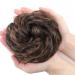Silk-Co Hair Part with Rubber Band | Wavy Soft Dutt Hair Extensions - 45g Medium Brown & Dark Blonde Messy Bun Updos - Buy Online on GoSupps.com