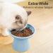 CEEFU Extra Wide Elevated Cat Bowls - Ceramic Cat Food Bowl 6.2" Raised Cat Food Bowls Elevated Shallow Cat Food Dish Whisker Fatigue Lead & Cadmium Free 5" Good Height for Cat Feeding Blue Baby Blue - Buy Online on GoSupps.com