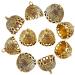 CHGCRAFT 10pcs Column Metal Cord Ends Caps Tibetan Style Glue on Tassel Cap Bails with Loop Gold End Caps for Jewelry Makings DIY Crafts 19.5x20mm  Antique Golden