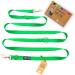 Kuri Pai 3m dog leash for large dogs comfortable and comfortable Kleine leash rehabilitation leash double linen sustainable from bamboo |L (2.5cm wide) - green L (280cm x 2.5cm) - (large dogs) green