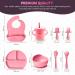 CHEEKYCHOPS 9 PCS Baby Weaning Set & Ebook Includes Baby Plate Adjustable Bib Cup Recipe Ebook Suction Baby Bowl and Spoon Baby weaning Set Baby Pink - Buy Online on GoSupps.com