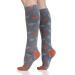 VIM & VIG compression stockings made of cotton 15-20 mmHg graded for women and men orange & gray-falling leaves 4 orange & gray-falling leaves