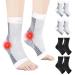 4 Pairs Neuro Socks for Men and Women Compression Socks Medical Neuropathy Socks Plantar Fasciitis Socks Sprained Ankle Support Breathable Anti-Slip Foot Support Brace for Pain Relief S/M Black White