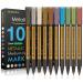MUJINHUA Metallic Marker Pens, Set of 10 Colors Paint Markers for Black Paper, Rock Painting, Scrapbooking Crafts, Card Making, Ceramics, DIY Photo Album, Ceramic, Glass and More(Medium tip)