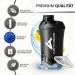 Amityunion Protein Shaker Deluxe 800ml - Leak-Proof BPA-Free Sieve & Scale for Creamy Whey Shakes - Midnight Black - Buy Online on GoSupps.com