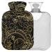 NAANLE hot water bottle with cover Paisleys 3D flowers Transparent hot water bottle heat bottle for back pain relief handfoot warmer neck hot and cold therapy 2l