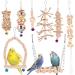 Bird toys vegen 8er set birds wooden ladder toy with landing site bird cage Accessories for budgies papage parrot gray parrot nymphensittiche finchen sittiche aras kakadus multi-colored (8-part)
