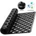 YINENN Non Slip Bath Shower Mat | Machine Washable, Latex and Phthalate Free | Soft Bathroom Mat with Suction Cups and Drain Holes | 30 x 17 Inch, Black - Buy Online on GoSupps.com