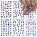 6 Sheets Cute Nail Art Stickers Decals 3D Self Adhesive Kawaii Designer Nail Stickers for Nail Art Supplies Cartoon Nail Stickers Women Girls DIY Cute Acrylic Nail Decorations F3