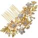 Pavewood 2X Wedding Bridal Hair Combs Vintage Imitation Crystal Hairpins Prom Jewelry Flower Pattern Hair Accessories Women Gold - Buy Online on GoSupps.com
