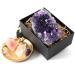 Nvzi Amethyst Crystal Amethyst Geode Rose Quartz Clear Quartz Cristal Stone Raw Crystal Cluster Protection Crystals Healing Crystals Purple Crystal (About 450G) 1 lb