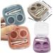 Howinn Cute Contact Lens Container Set - 4 Mini Tanks with Tweezers for Travel & Home - Blue Beige Orange Violet - Buy Online on GoSupps.com