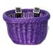 Colorbasket 01617 Front Handle Bar Kids Bike Basket, All Weather, Water Resistant, Adjustable Leather Straps, Food-Contact Safe, Purple
