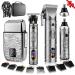 Qreeyx Hair Clippers for Man T-Blade Trimmer Nose Hair Trimmer Electric Shaver Set Professional 4 in 1 Barber Clippers Set for Haircut Men s Grooming Kit with LCD Display Ideal Gift for Him Silver