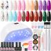 PEACECOLOR Gel Nail Kits Full Set for Beginners 20 PCS Gel Nail Polish Set with 36W Lamp Starter Kit and Top Base Coat Manicure Tools Nail Decorations Nail Art Design Kit Gift for Women kit-11