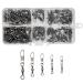 Avodova 100 pieces of fishing vertebrae fishing barrel vertebrae with ball bearing vertebrae swivel snap snap stainless steel lure plug vertebra interlock fish bait accessories 6# 8# 12# 14#